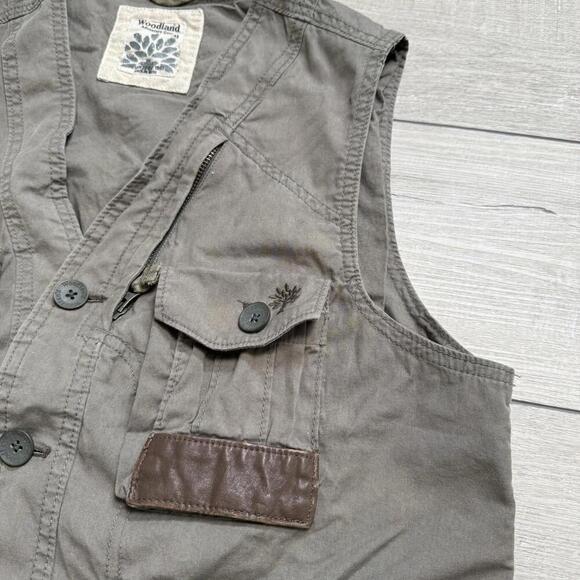 Woodland Adventure Gear Utility Vest Olive Green Sz M Outdoor Multi Pocket Hike - Picture 6 of 9